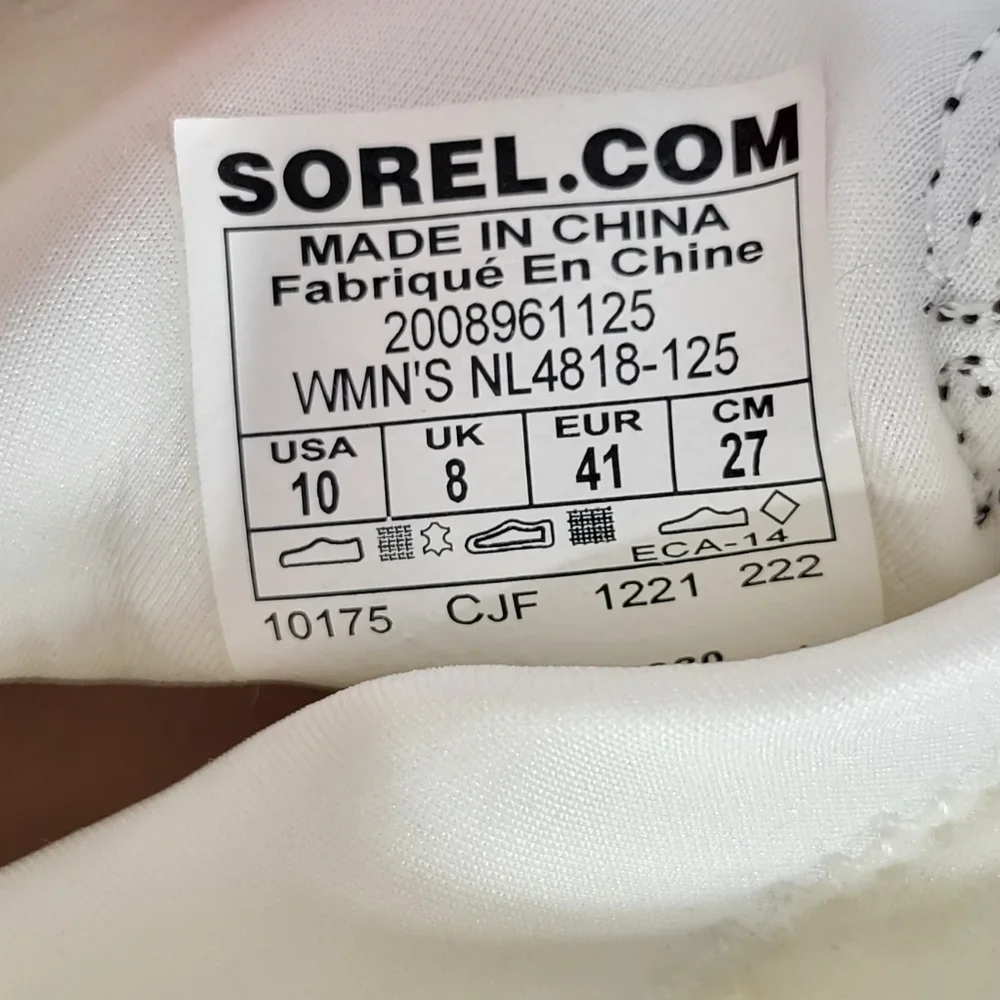 Sorel Women's White and Green Sneakers #753 Size 10